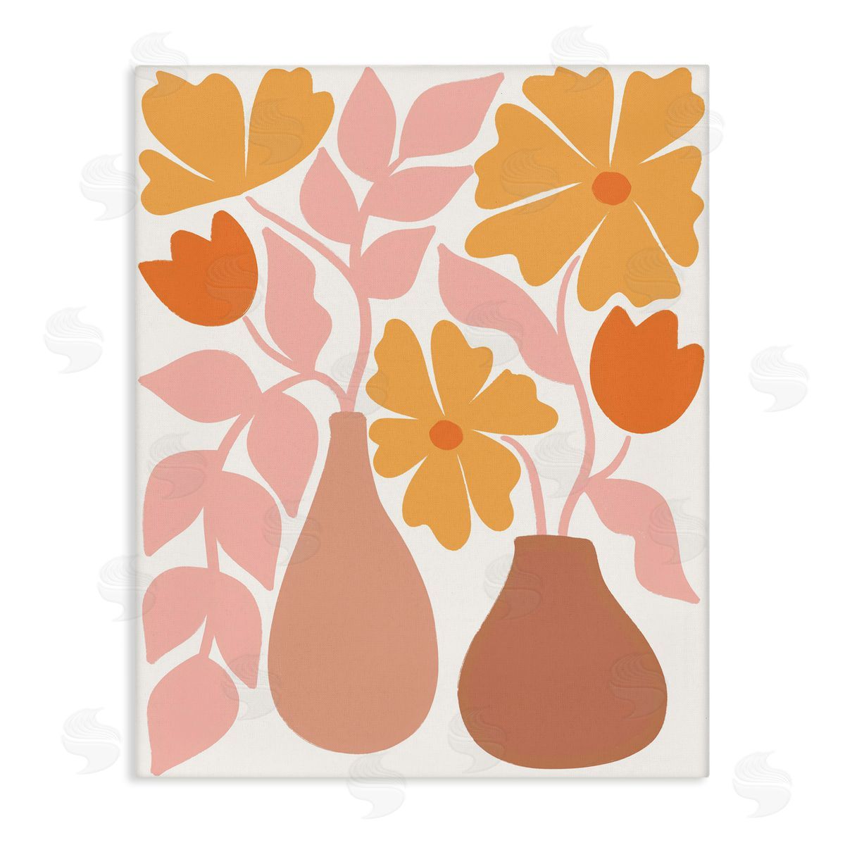Taylor Shannon Designs Funky Flower Vases Canvas Wall Art Print