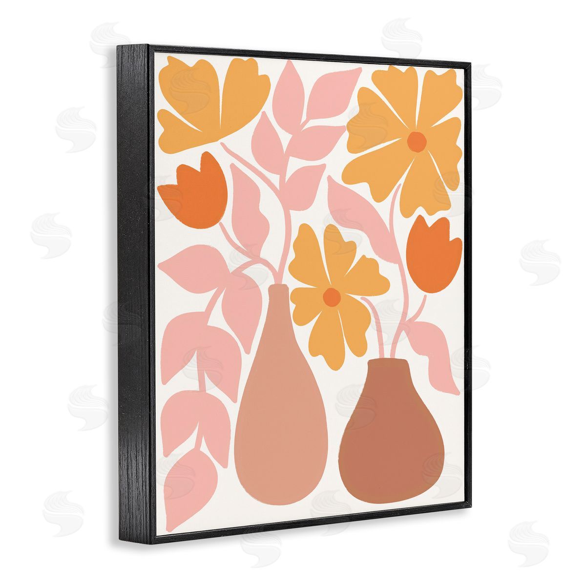 Taylor Shannon Designs Funky Flower Vases Black Framed Giclee Wall Art Print