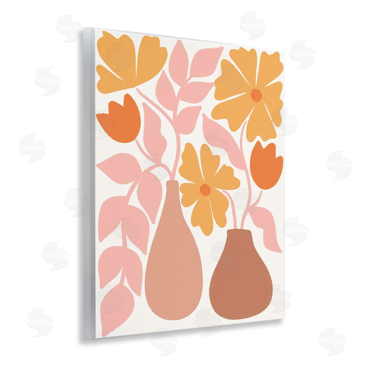 Taylor Shannon Designs Funky Flower Vases Wooden Wall Plaque Art Print