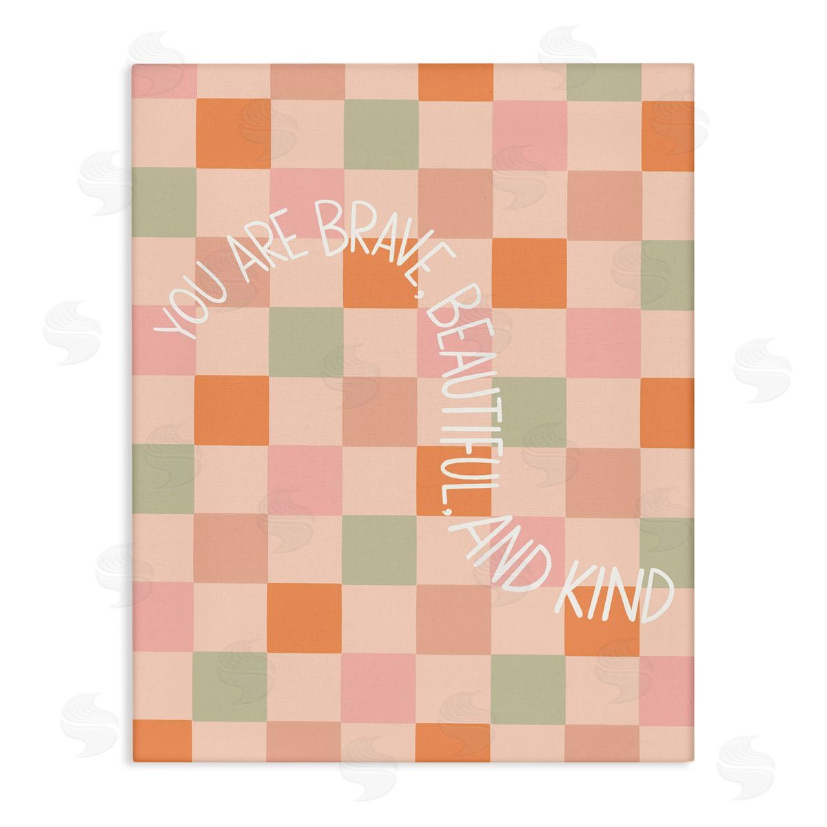 Taylor Shannon Designs Checkered You Are Brave Canvas Wall Art Print