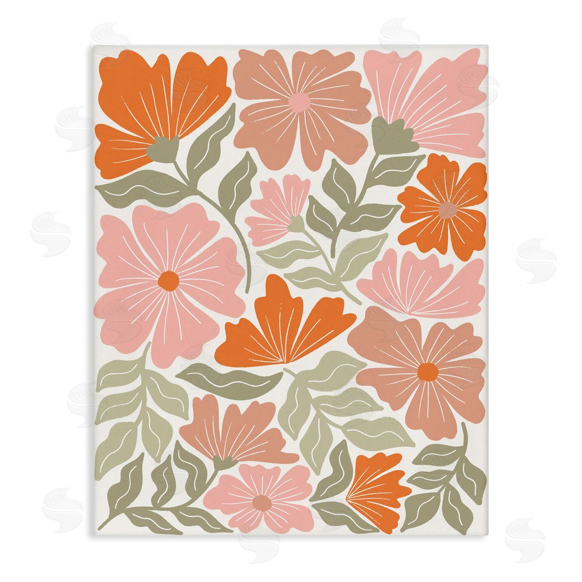 Taylor Shannon Designs Funky Asymmetrical Florals Canvas Wall Art Print