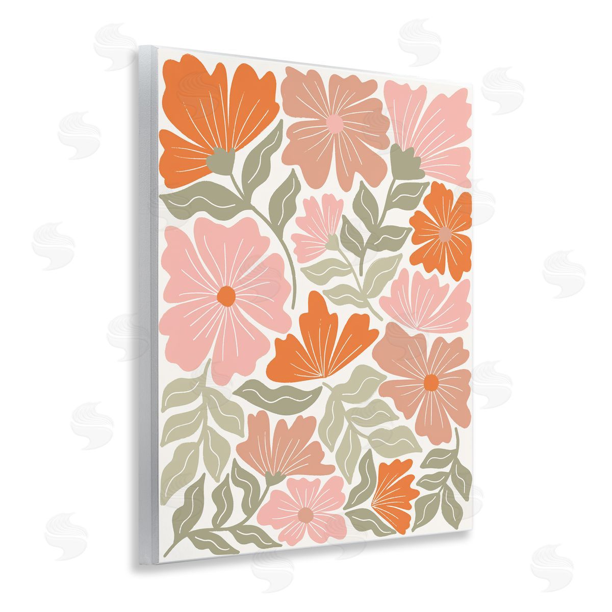 Taylor Shannon Designs Funky Asymmetrical Florals Wooden Wall Plaque Art Print