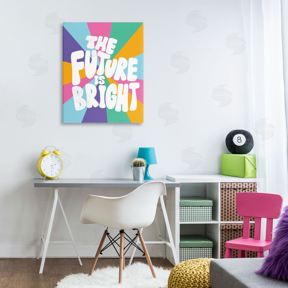 Taylor Shannon Designs Retro Future Is Bright Canvas Wall Art Print in Room