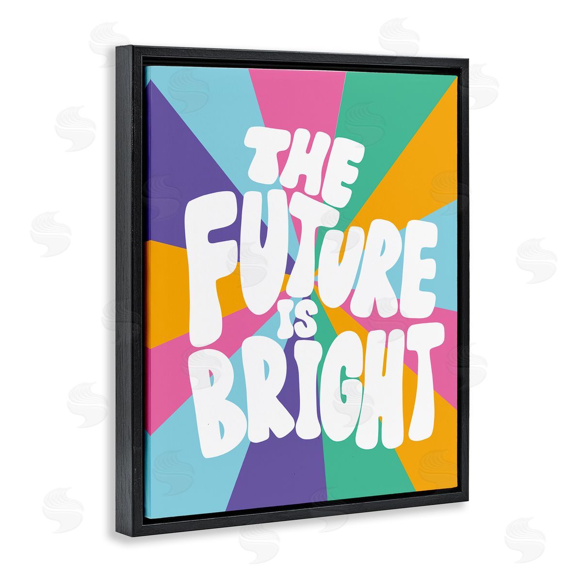 Taylor Shannon Designs Retro Future Is Bright Black Floating Frame Canvas Wall Art Print