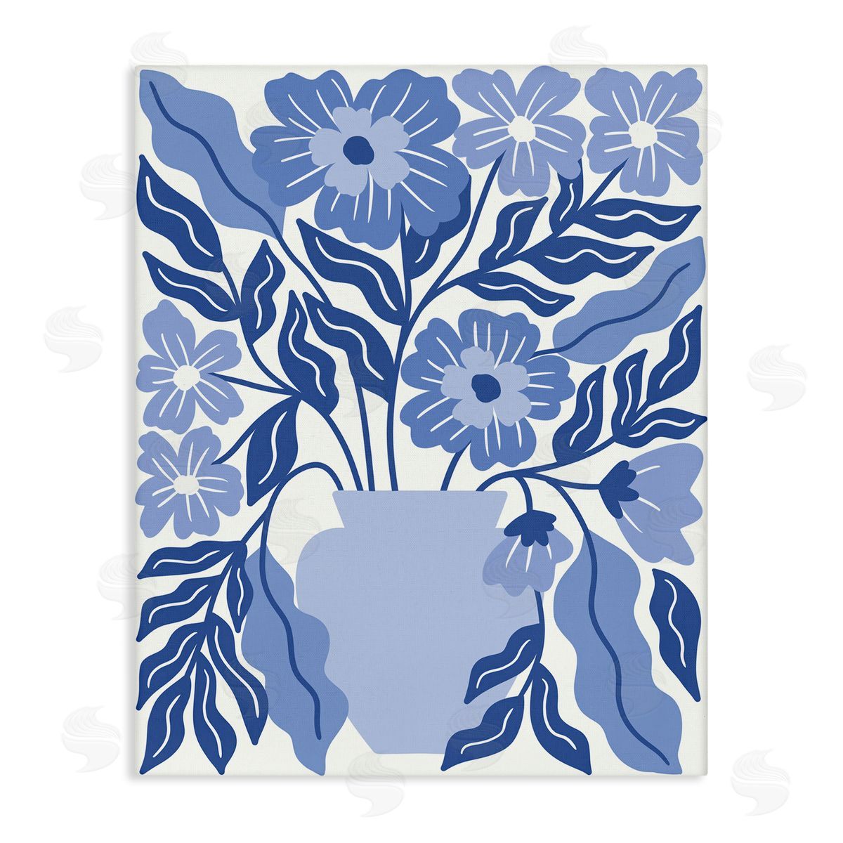 Taylor Shannon Designs Blue & White Flower Vase Canvas Wall Art Print