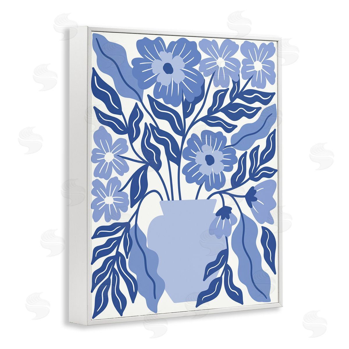 Taylor Shannon Designs Blue & White Flower Vase White Framed Giclee Wall Art Print