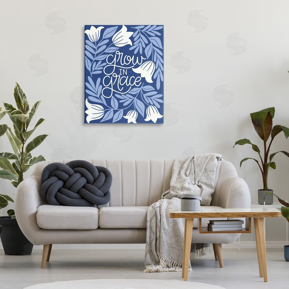 Taylor Shannon Designs Grow in Grace Florals Canvas Wall Art Print in Room