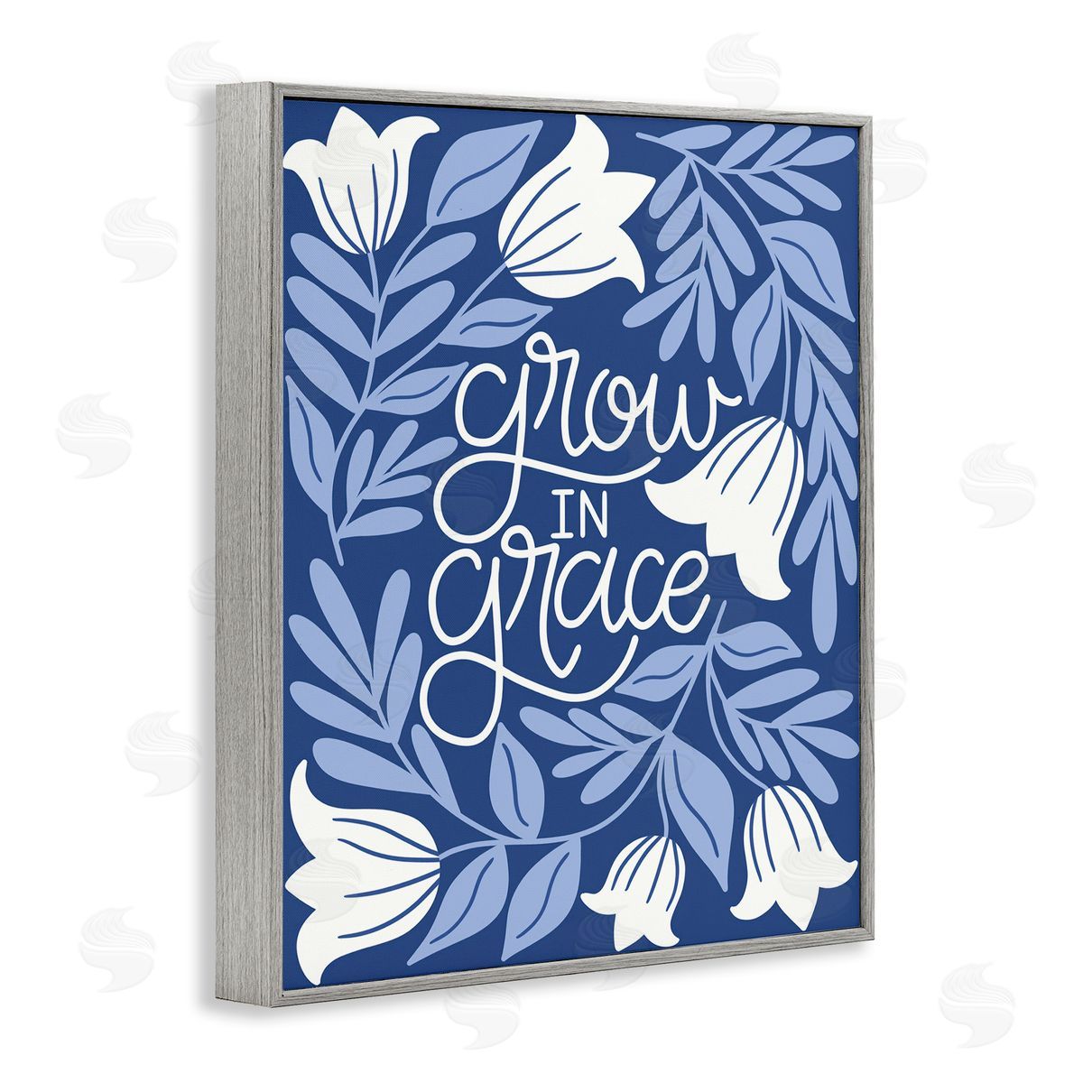 Taylor Shannon Designs Grow in Grace Florals Gray Framed Giclee Wall Art Print