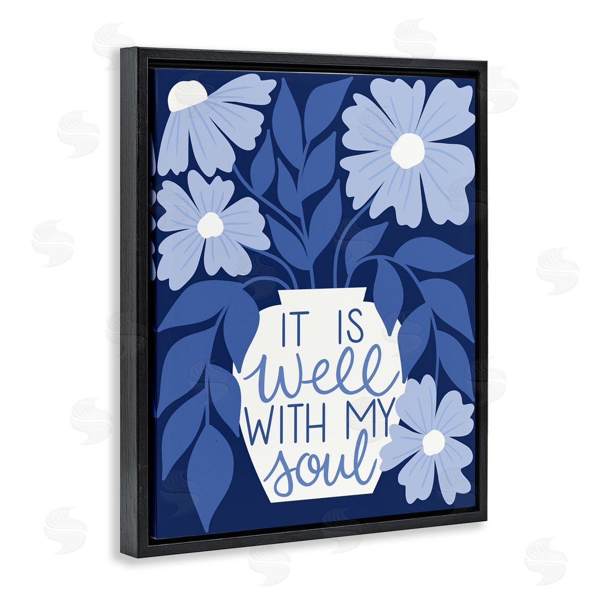 Taylor Shannon Designs Well With My Soul Florals Black Floating Frame Canvas Wall Art Print