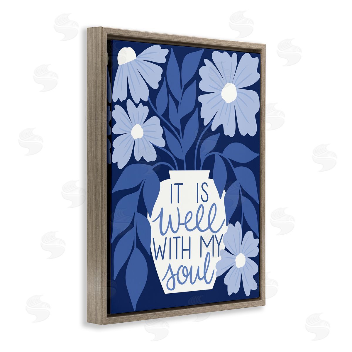 Taylor Shannon Designs Well With My Soul Florals Brown Floating Frame Canvas Wall Art Print