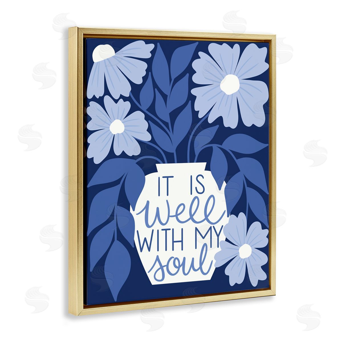 Taylor Shannon Designs Well With My Soul Florals Gold Floating Frame Canvas Wall Art Print
