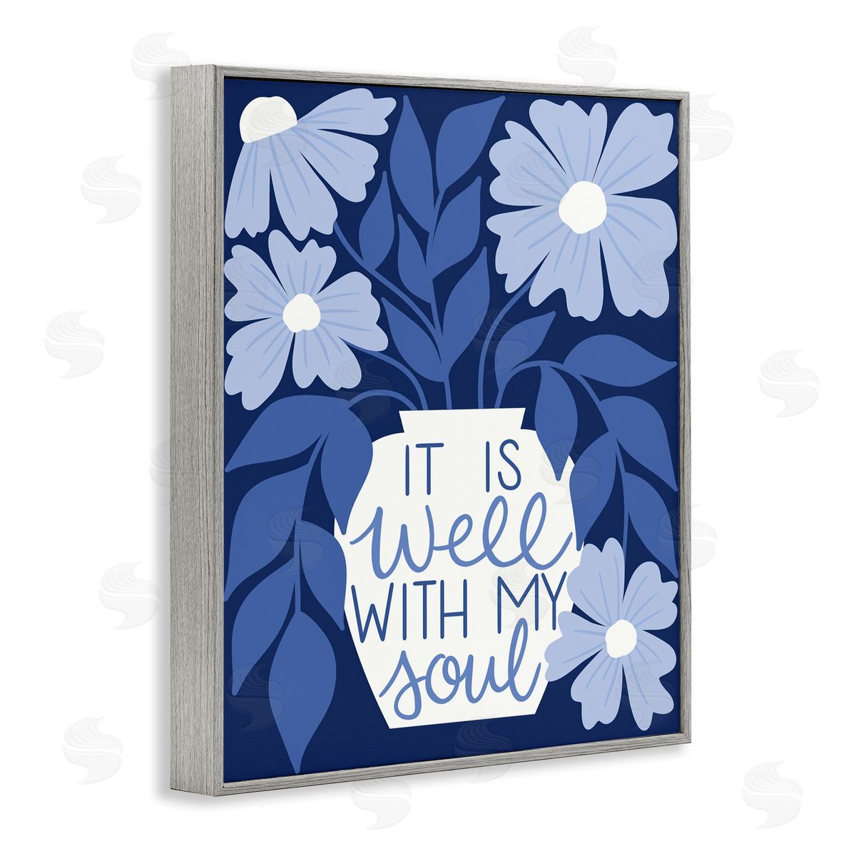 Taylor Shannon Designs Well With My Soul Florals Gray Framed Giclee Wall Art Print