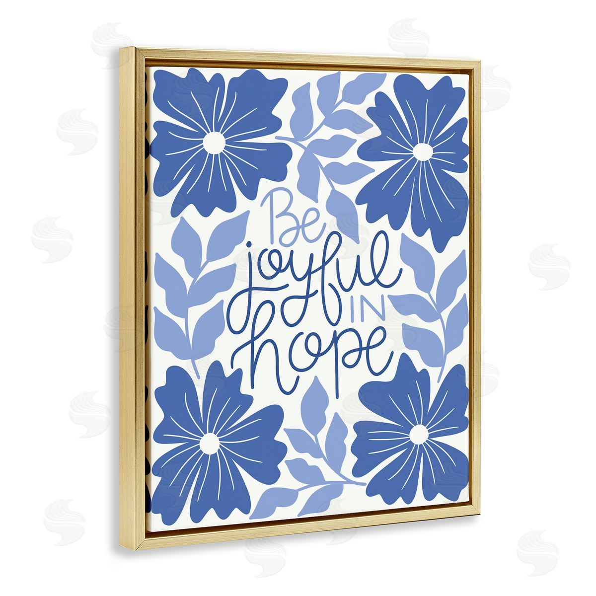 Taylor Shannon Designs Joyful in Hope Florals Gold Floating Frame Canvas Wall Art Print