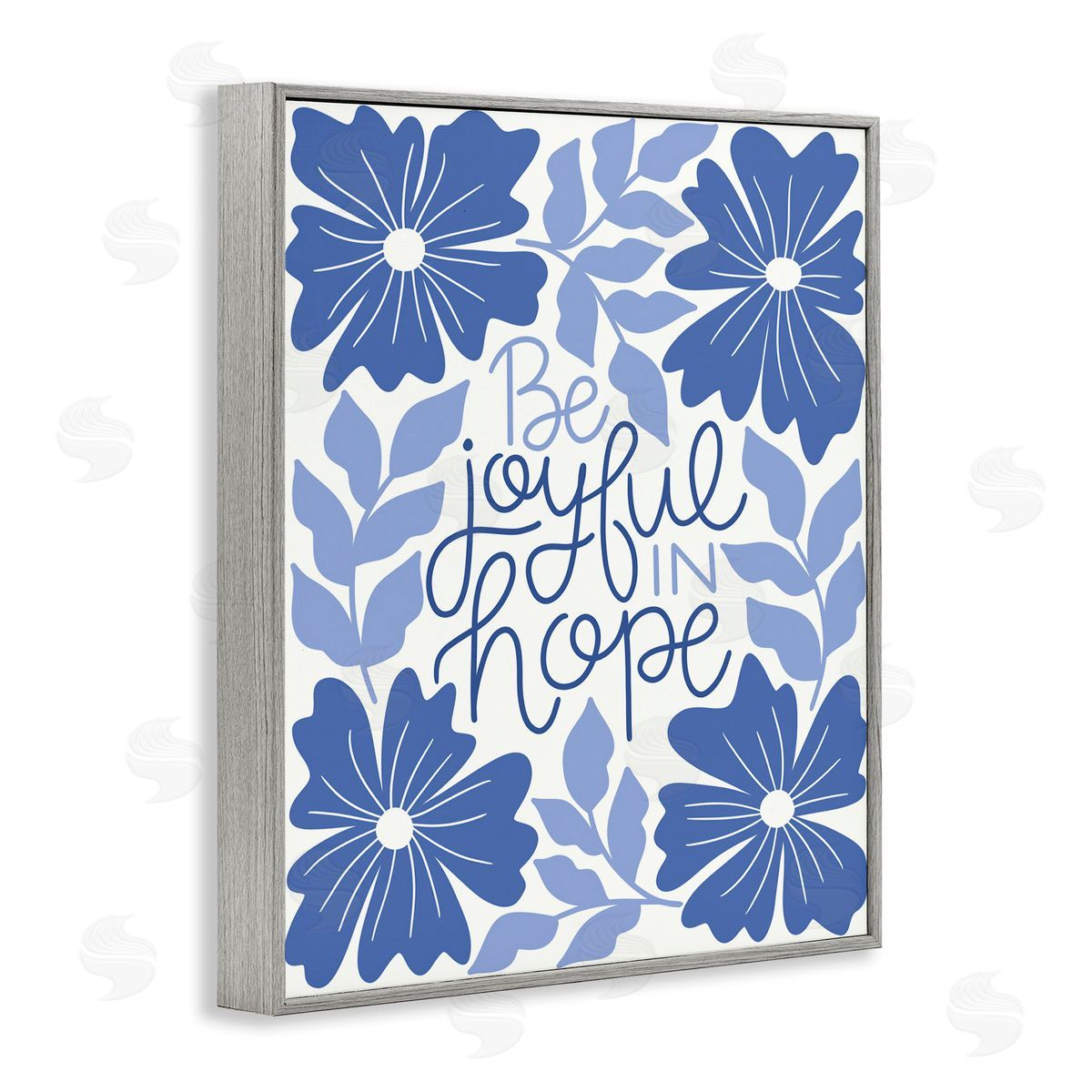 Taylor Shannon Designs Joyful in Hope Florals Gray Framed Giclee Wall Art Print