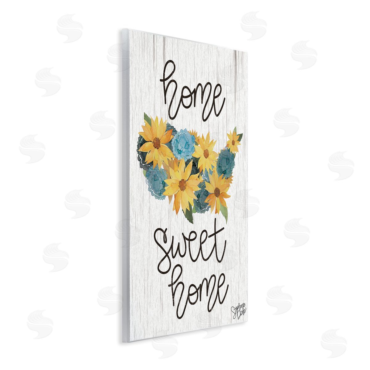 Stephanie Dicks Floral Americana Phrase Wooden Wall Plaque Art Print