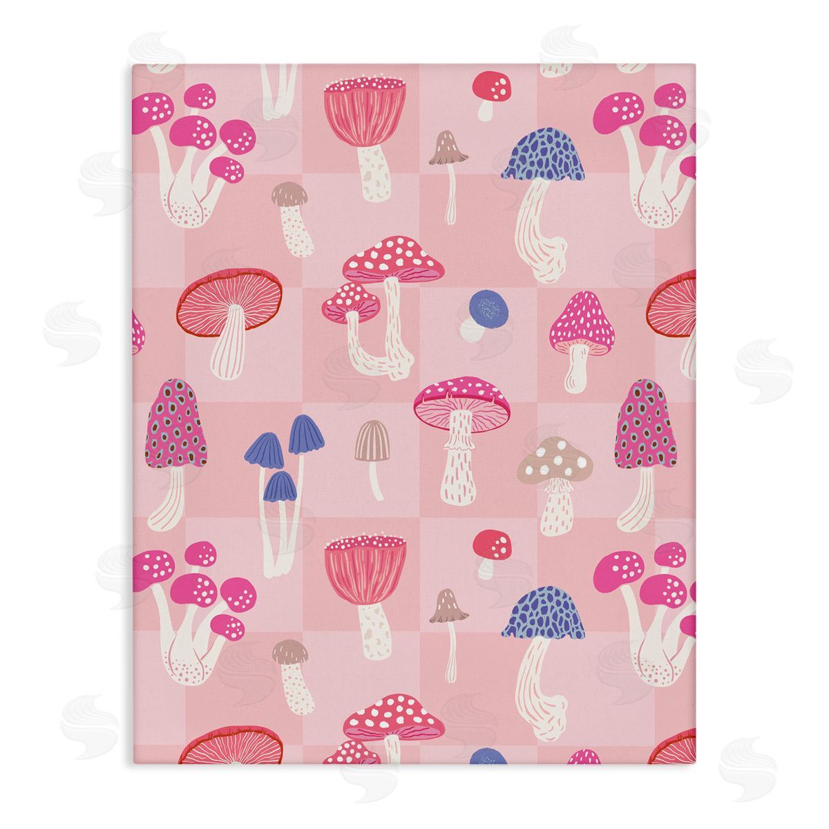 Nancy McKenzie Pastel Pink Mushrooms Canvas Wall Art Print