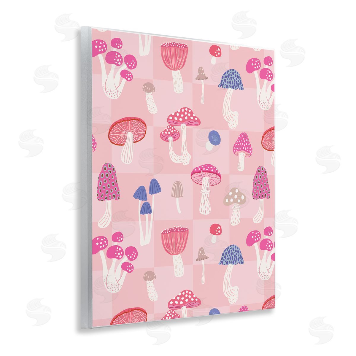 Nancy McKenzie Pastel Pink Mushrooms Wooden Wall Plaque Art Print