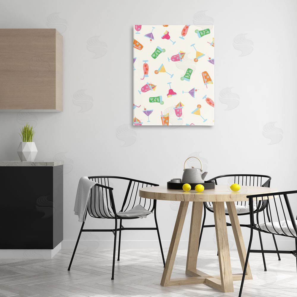 Taylor Shannon Designs Summertime Cocktails Patterns Canvas Wall Art Print in Room