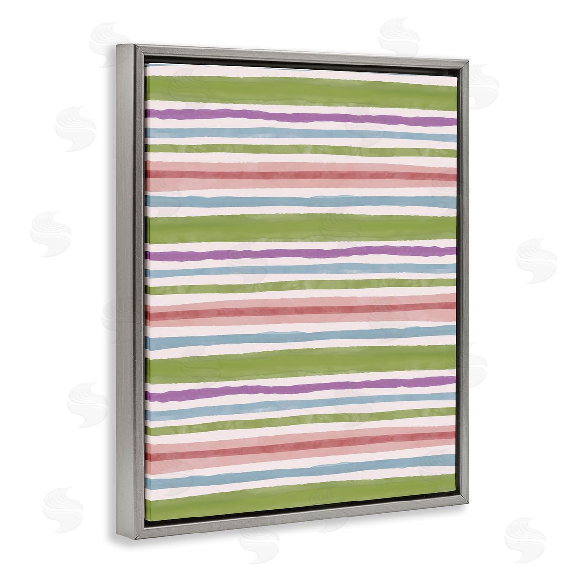 Nina Muis Surface Design Fun Stripes Pattern Gray Floating Frame Canvas Wall Art Print