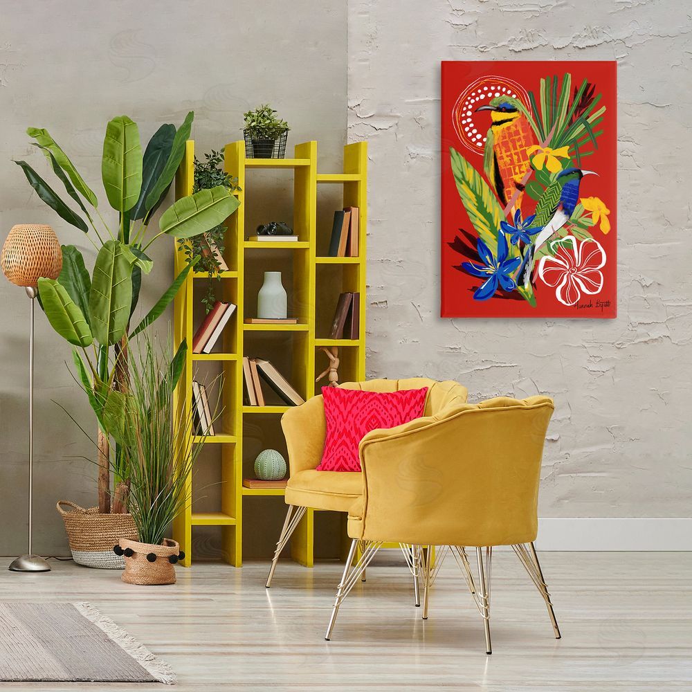 Hannah Byatt Gambia Inspired Birds Canvas Wall Art Print in Room