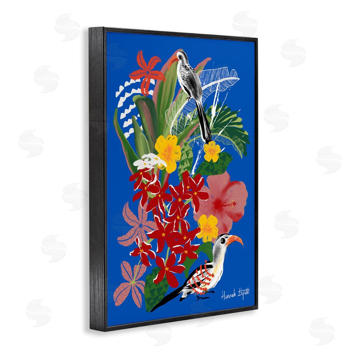 Hannah Byatt Gambia Inspired Botanicals Black Framed Giclee Wall Art Print