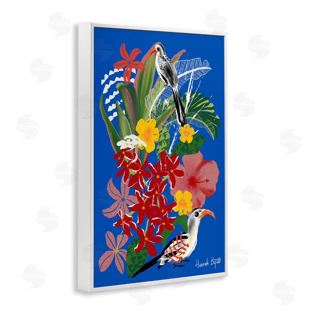 Hannah Byatt Gambia Inspired Botanicals White Framed Giclee Wall Art Print