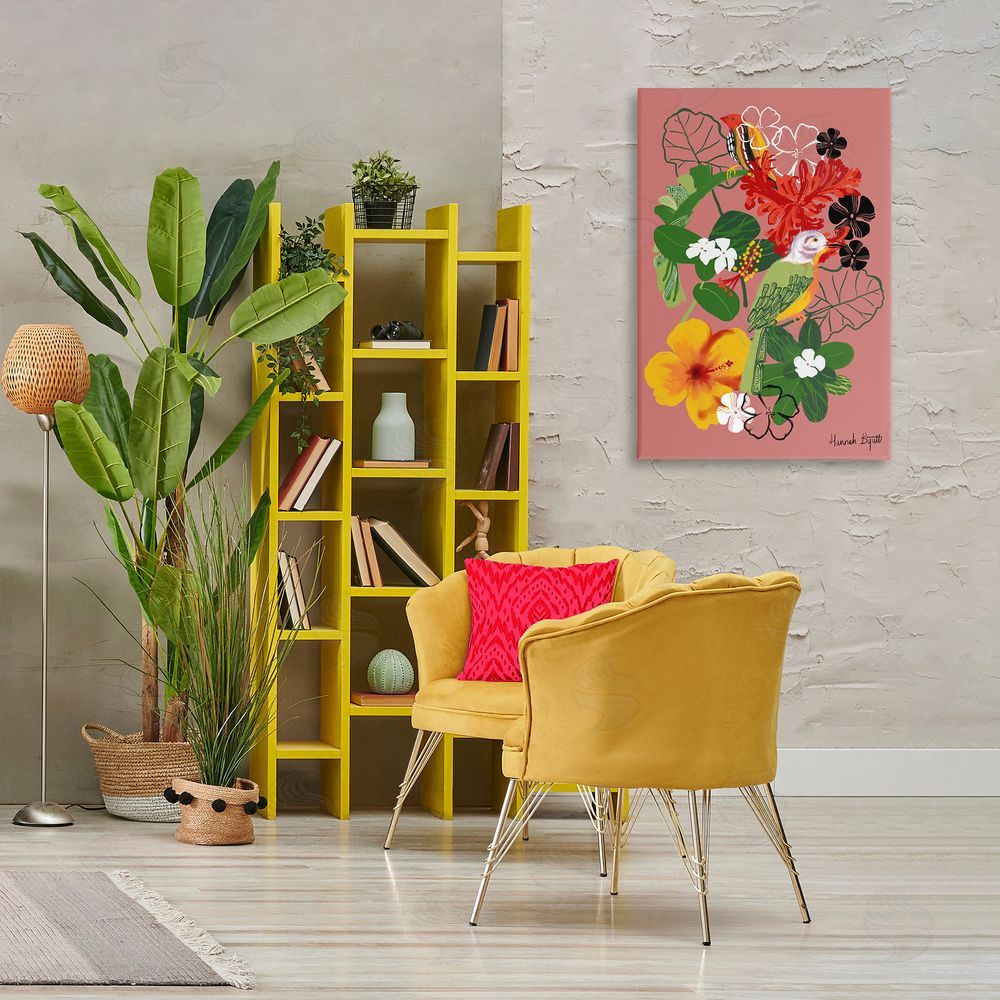 Hannah Byatt Gambia Inspired Florals Canvas Wall Art Print in Room