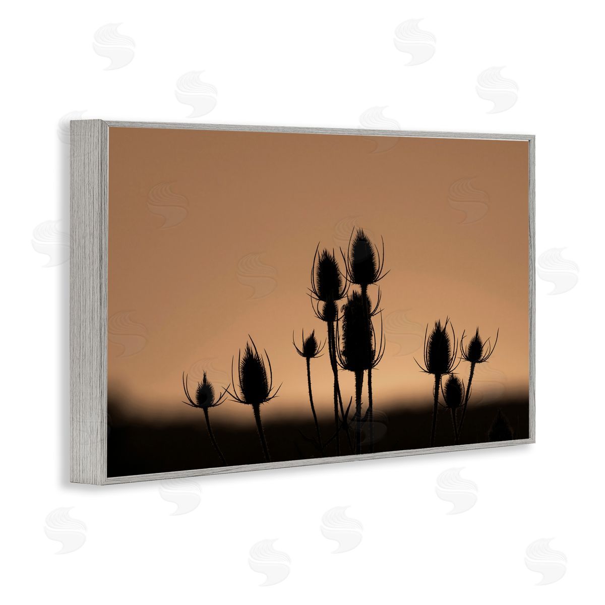 Nancy Crowell Botanical Sprigs Silhouettes Gray Framed Giclee Wall Art Print