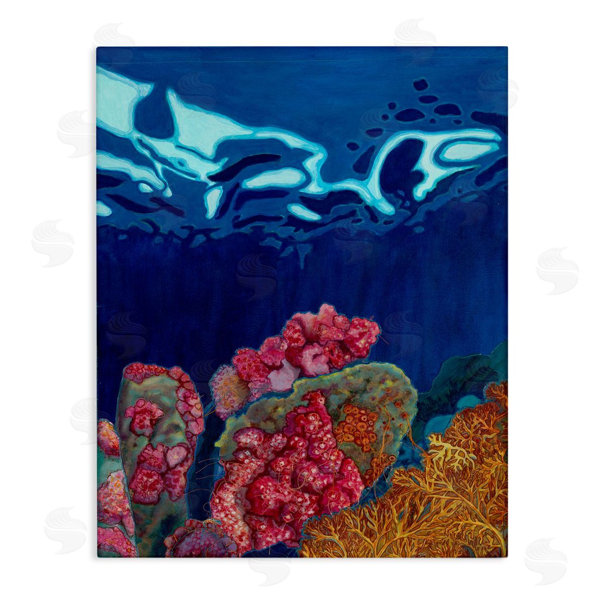 Sara Everett Abstract Underwater Coral Canvas Wall Art Print