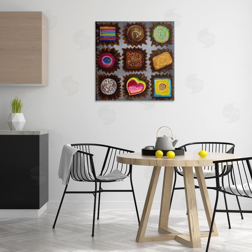 Liz Jardine Various Dessert Chocolates Canvas Wall Art Print in Room