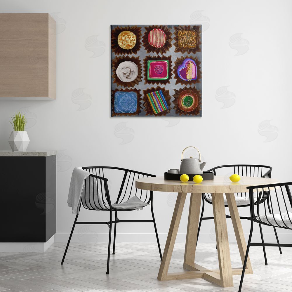Liz Jardine Mixed Chocolate Pieces Canvas Wall Art Print in Room