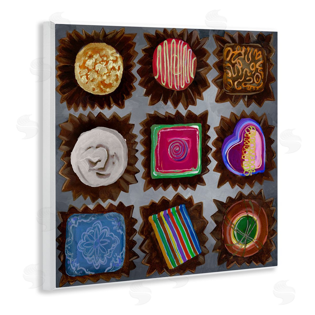 Liz Jardine Mixed Chocolate Pieces Wooden Wall Plaque Art Print