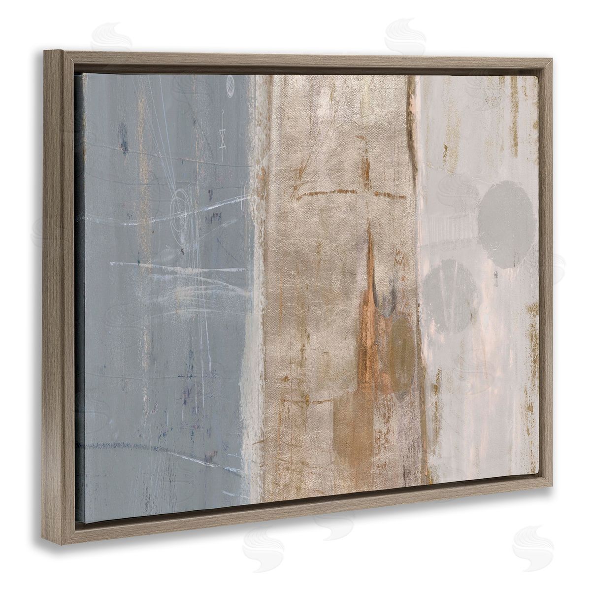 Kingsley Tunnel Vision Abstraction Brown Floating Frame Canvas Wall Art Print