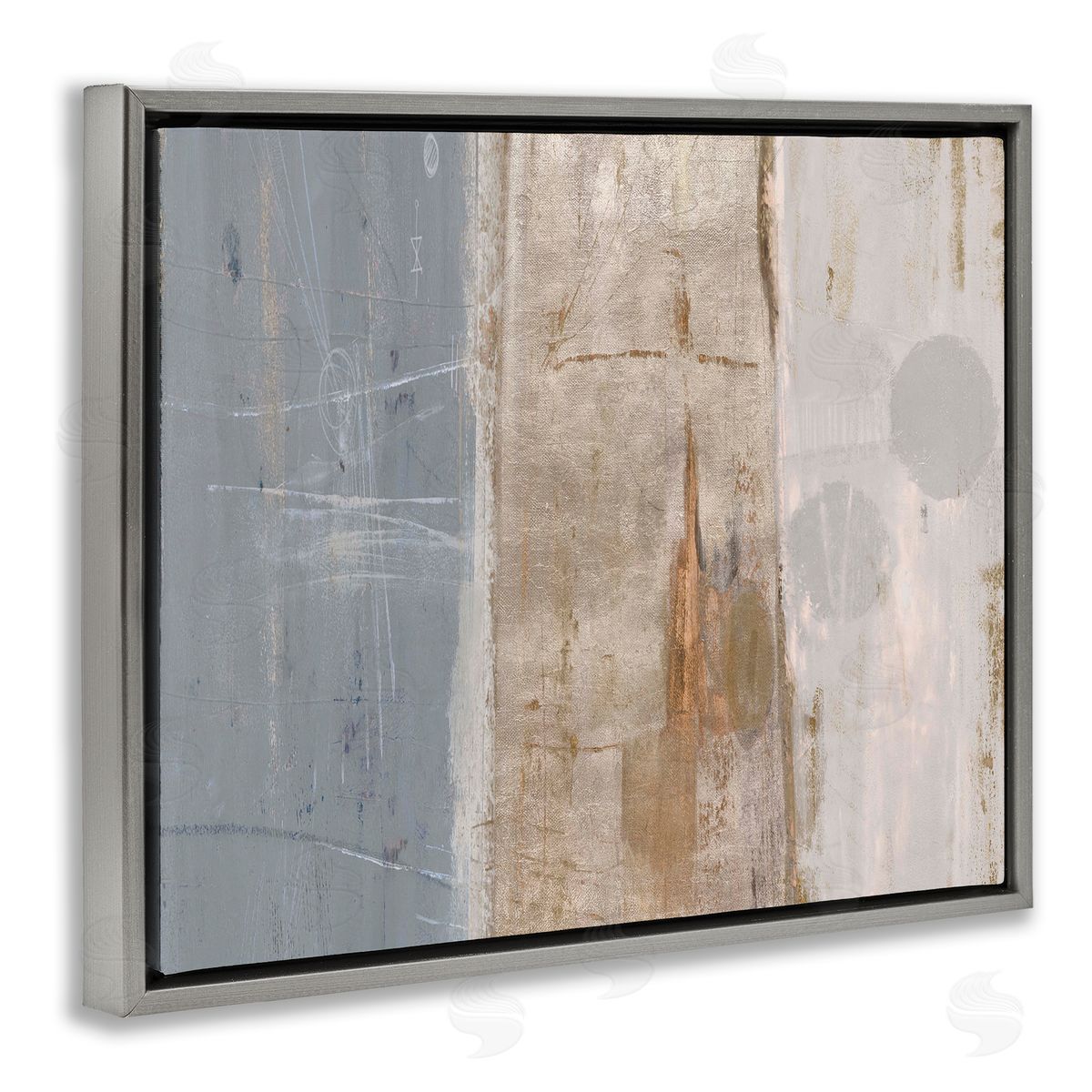 Kingsley Tunnel Vision Abstraction Gray Floating Frame Canvas Wall Art Print