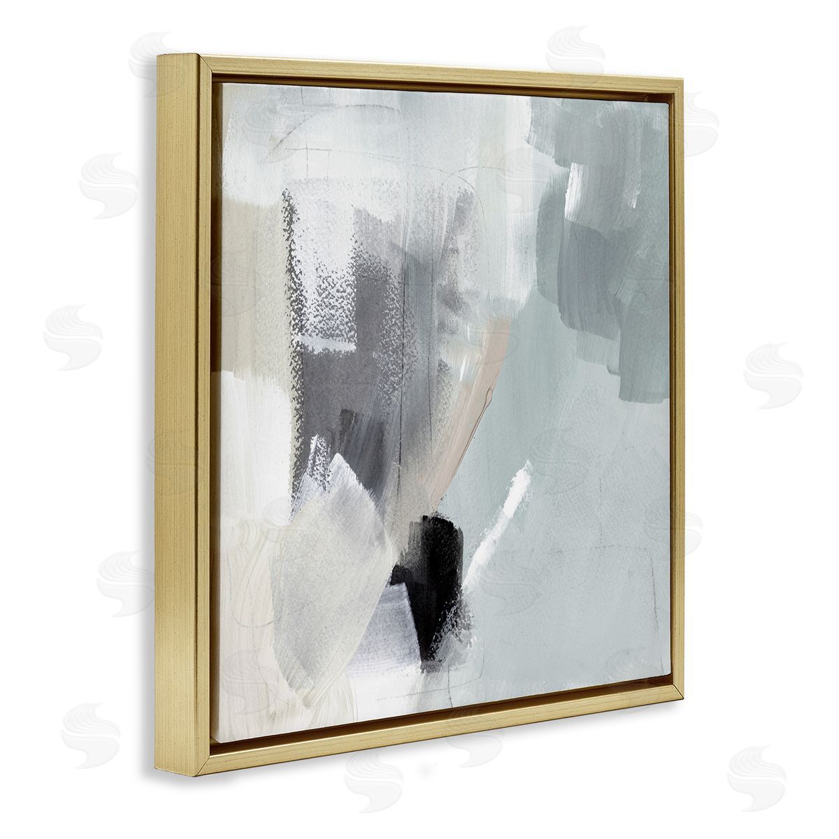 Lanie Loreth Quiet In Grays Gold Floating Frame Canvas Wall Art Print