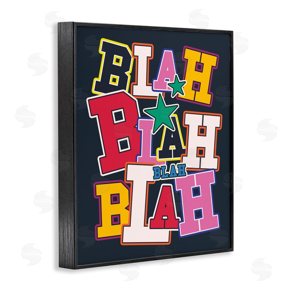Ahmed Sameh Hussein Bold Blah Blah Text Black Framed Giclee Wall Art Print
