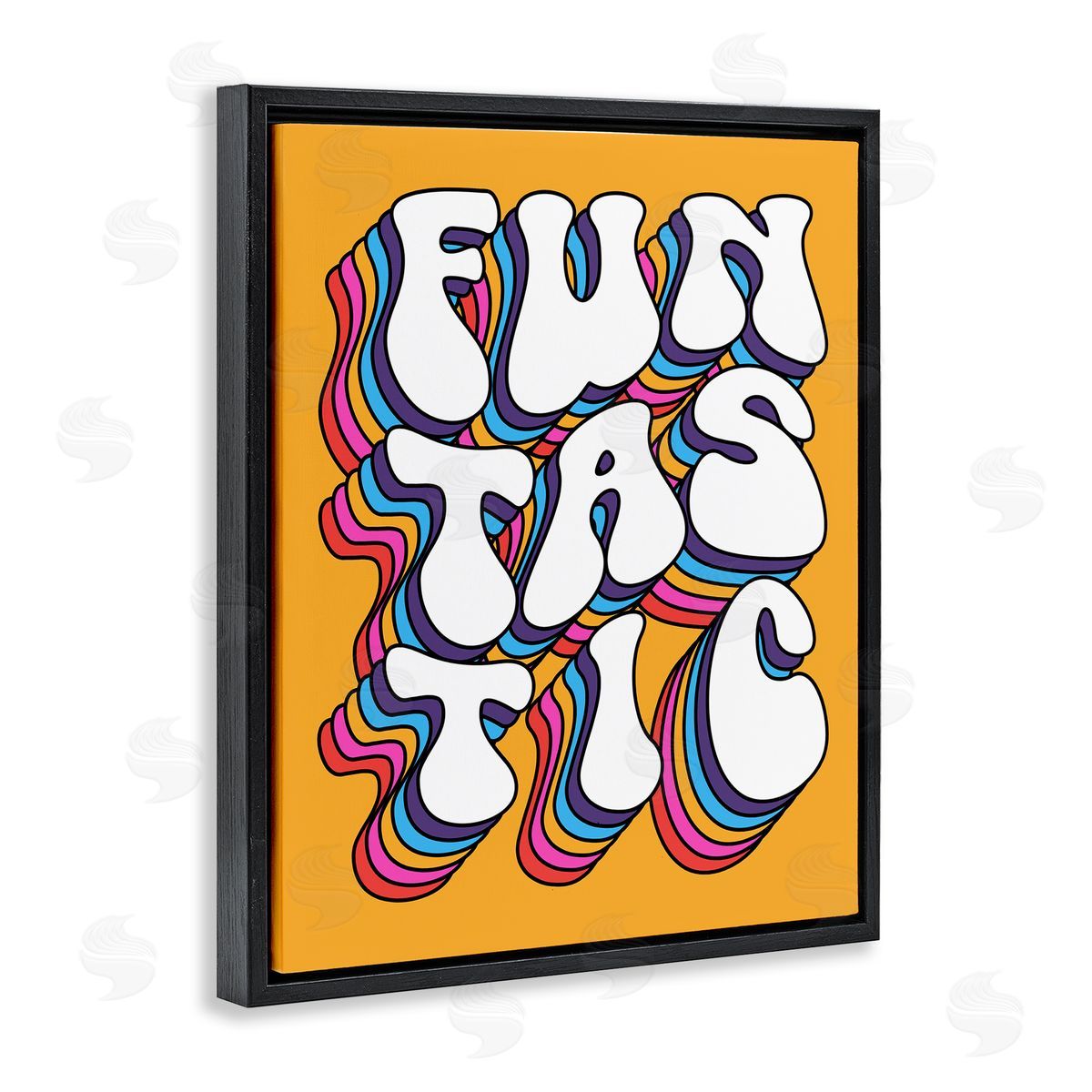 Ahmed Sameh Hussein Funtastic Groovy Typography Black Floating Frame Canvas Wall Art Print