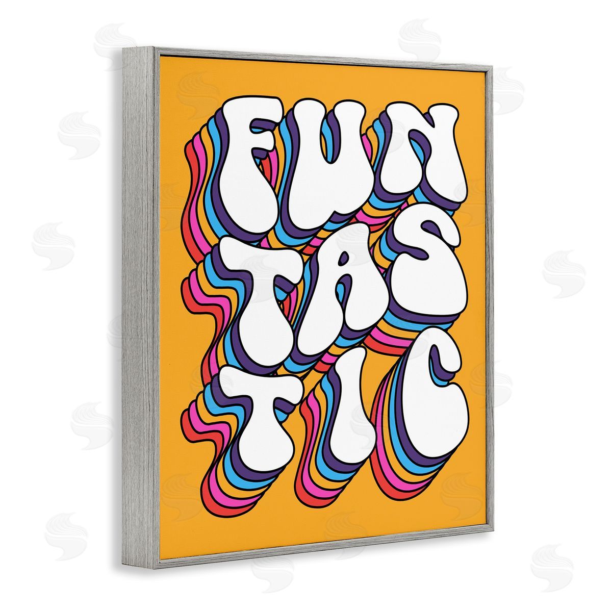 Ahmed Sameh Hussein Funtastic Groovy Typography Gray Framed Giclee Wall Art Print