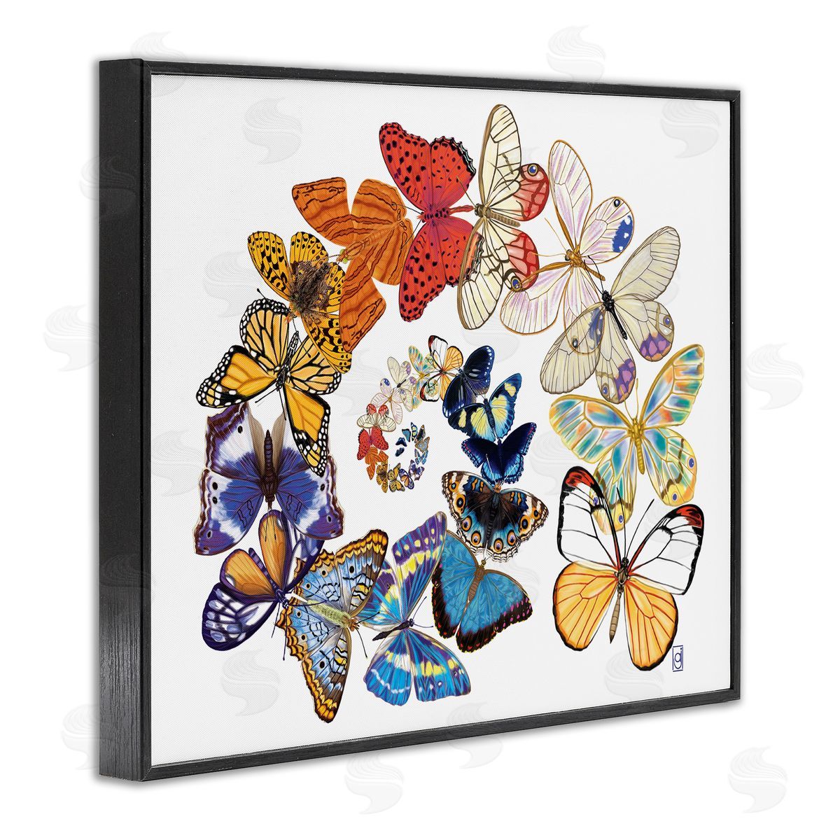 Ann Jasperson Fly Away Butterflies Black Framed Giclee Wall Art Print