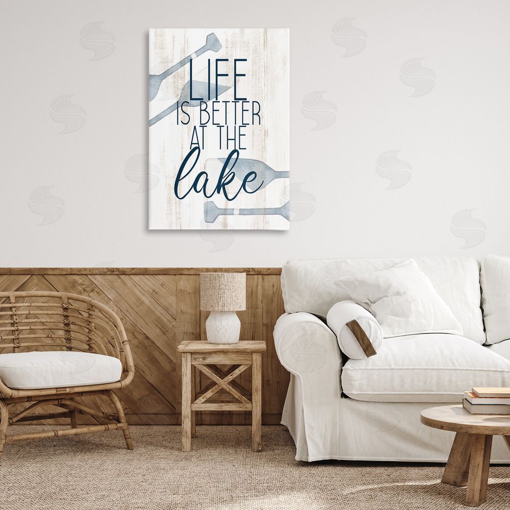 Kim Allen Better at Lake with Oars Canvas Wall Art Print in Room