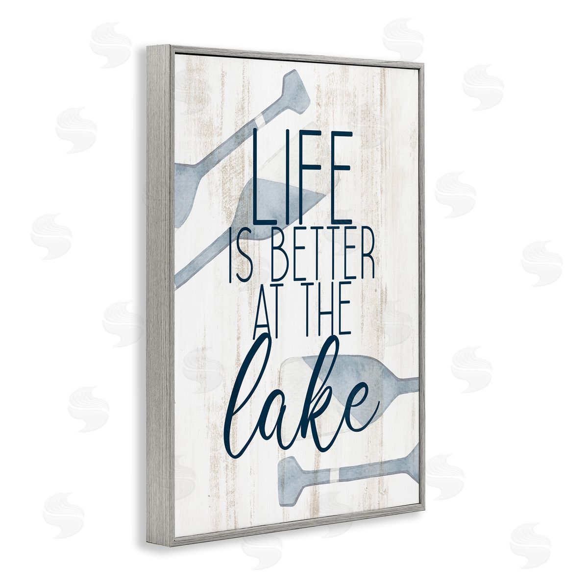 Kim Allen Better at Lake with Oars Gray Framed Giclee Wall Art Print