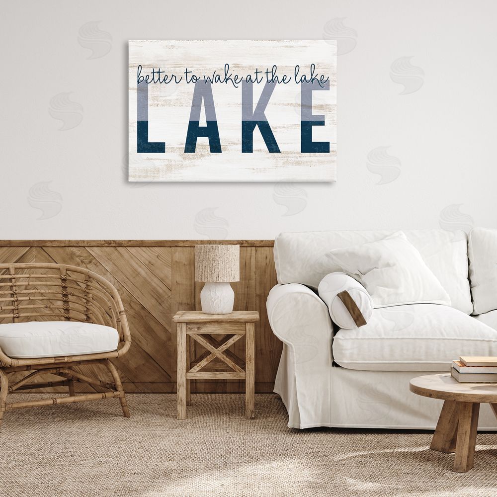 Kim Allen Wake at Lake Rustic Canvas Wall Art Print in Room