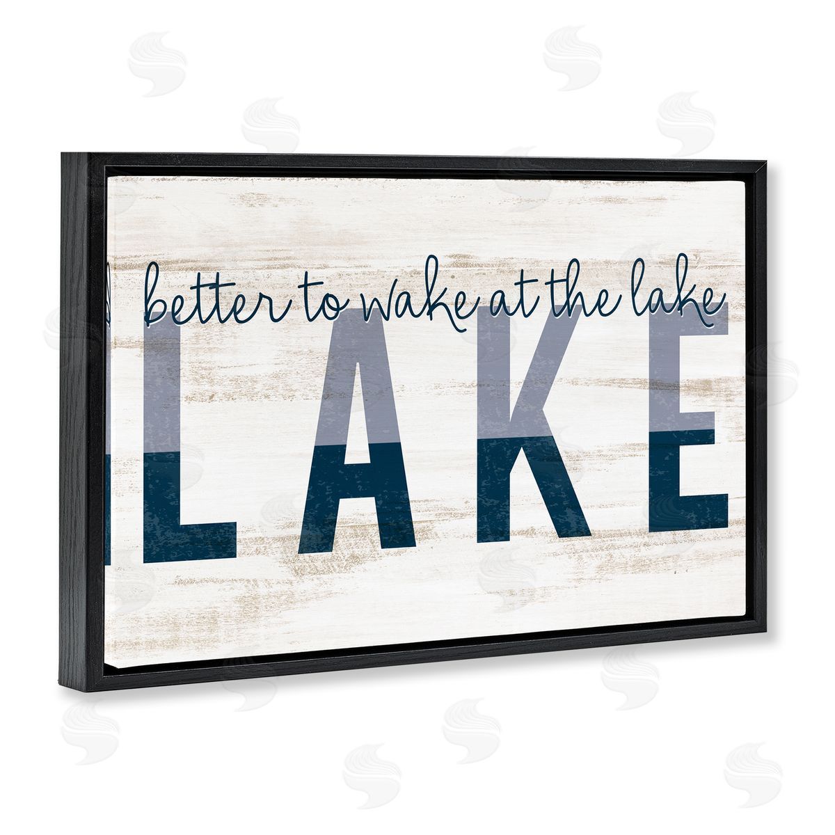 Kim Allen Wake at Lake Rustic Black Floating Frame Canvas Wall Art Print
