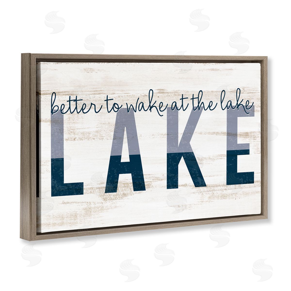Kim Allen Wake at Lake Rustic Brown Floating Frame Canvas Wall Art Print