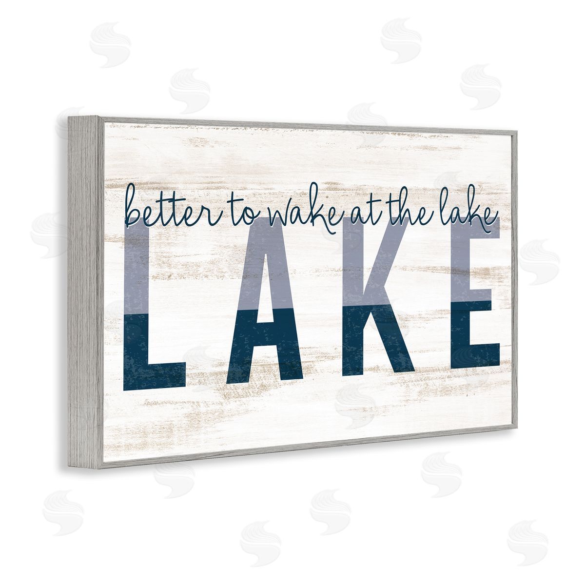 Kim Allen Wake at Lake Rustic Gray Framed Giclee Wall Art Print