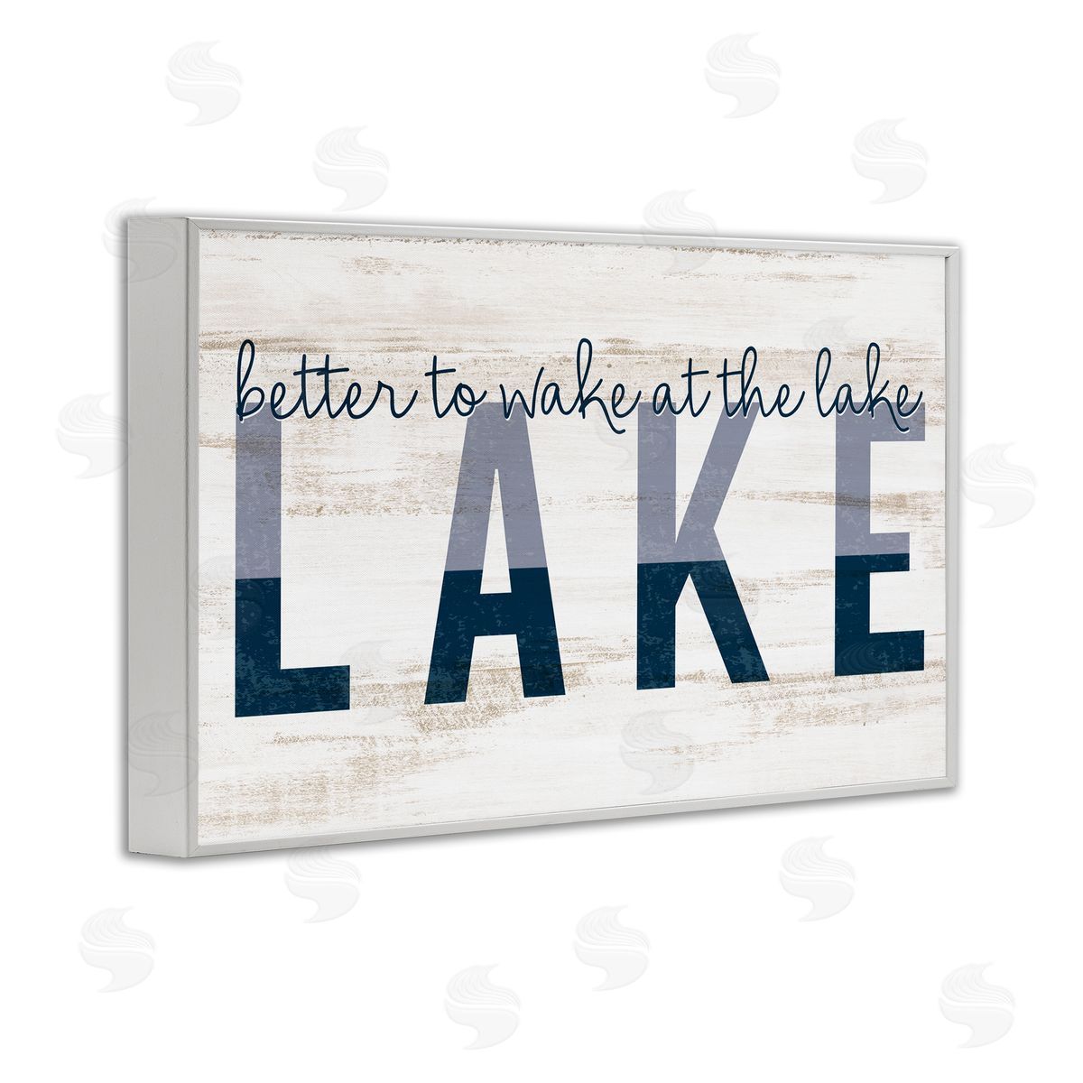 Kim Allen Wake at Lake Rustic White Framed Giclee Wall Art Print