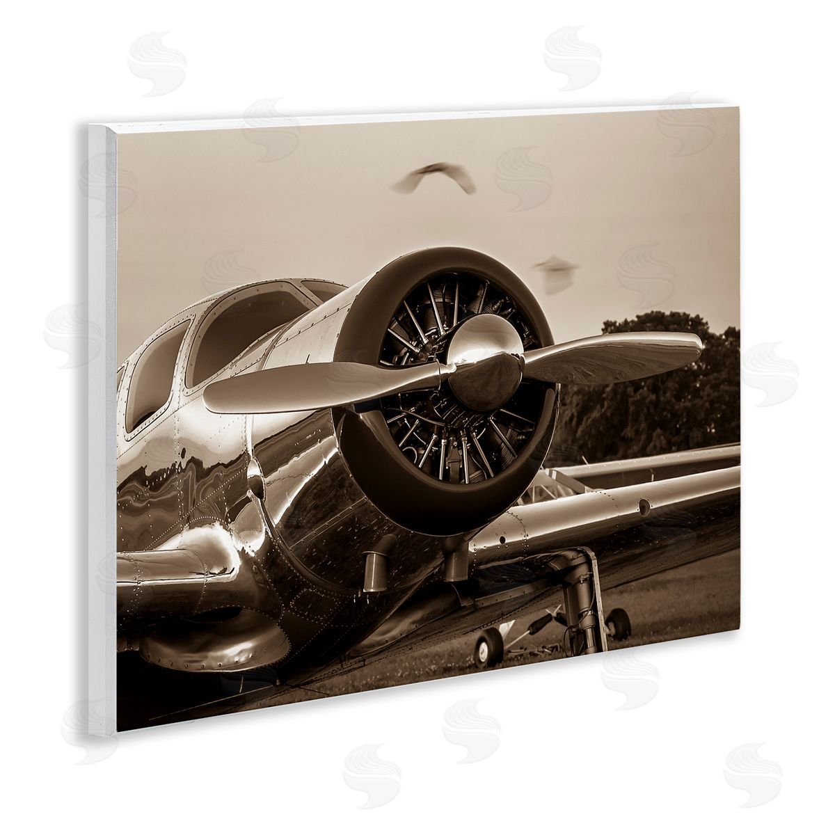 John Slemp Vintage Propeller View Wooden Wall Plaque Art Print