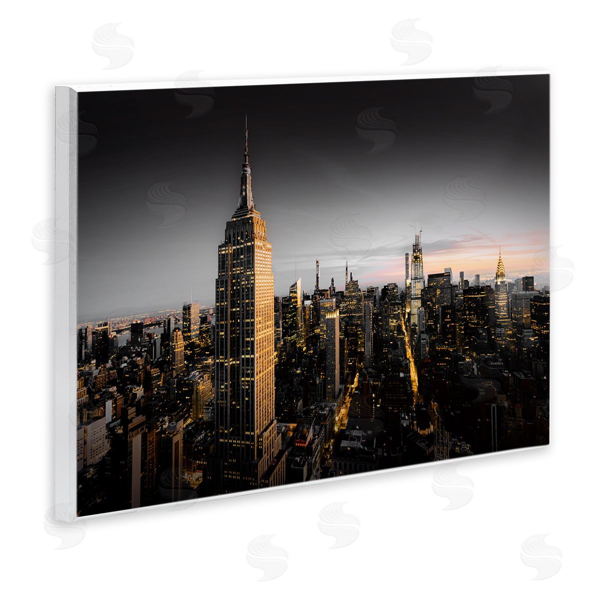 CAD Designs Aerial City Horizon Wooden Wall Plaque Art Print