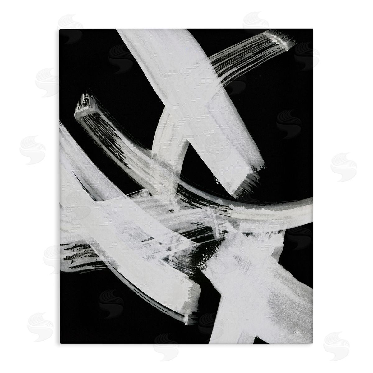 Susan Jill Curved Chaotic Brushstrokes Canvas Wall Art Print