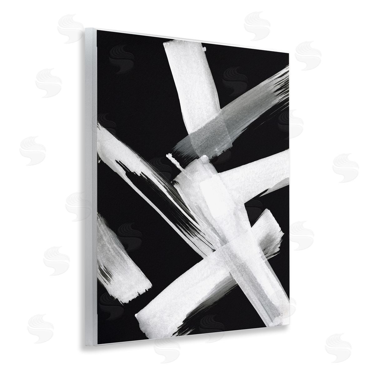 Susan Jill Brushstrokes on Black Wooden Wall Plaque Art Print